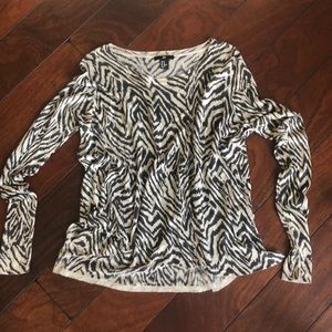 H&M brown /taupe zebra print sweater